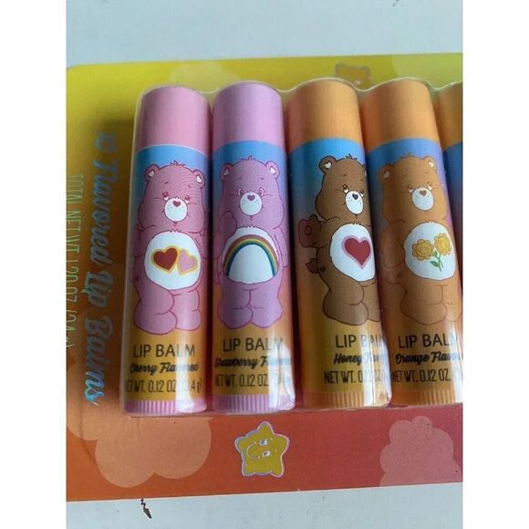 Taste Beauty CARE BEARS 10 Flavored Lip Balms Set Cherry Honey Vanilla NEW - Picture 8 of 14
